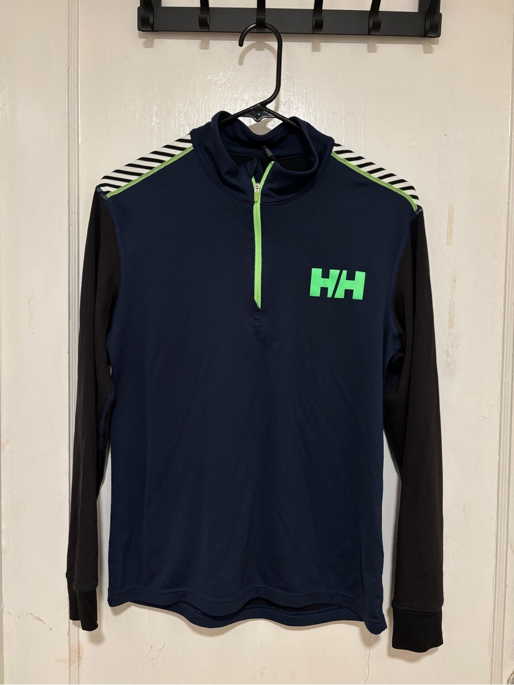 Helly Hansen Navy and Neon Green Half-Zip Pullover